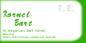 kornel bart business card